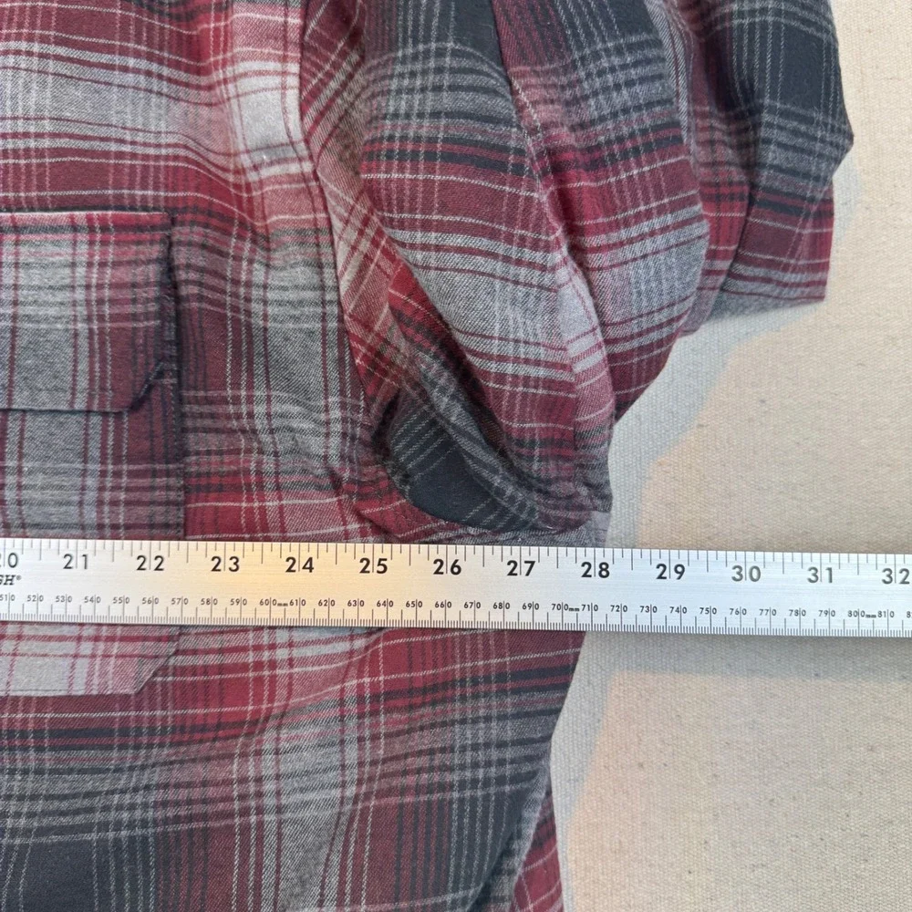 Free Country 3XL Shirt Jacket Mens Red Black Plaid Quilted Lined Snap Shacket